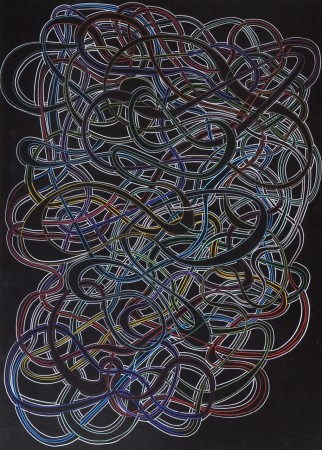 100x70cm, white pencil on black card